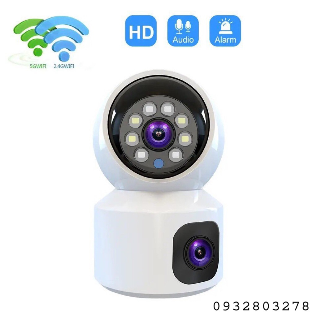 Combo 2 Camera WiFi Yoosee 2 Mắt Kép YS2304 Kèm Thẻ 64Gb - Camera 2 Mắt Trong Nhà 4.0Mpx Siêu Nét Xoay 355 Độ