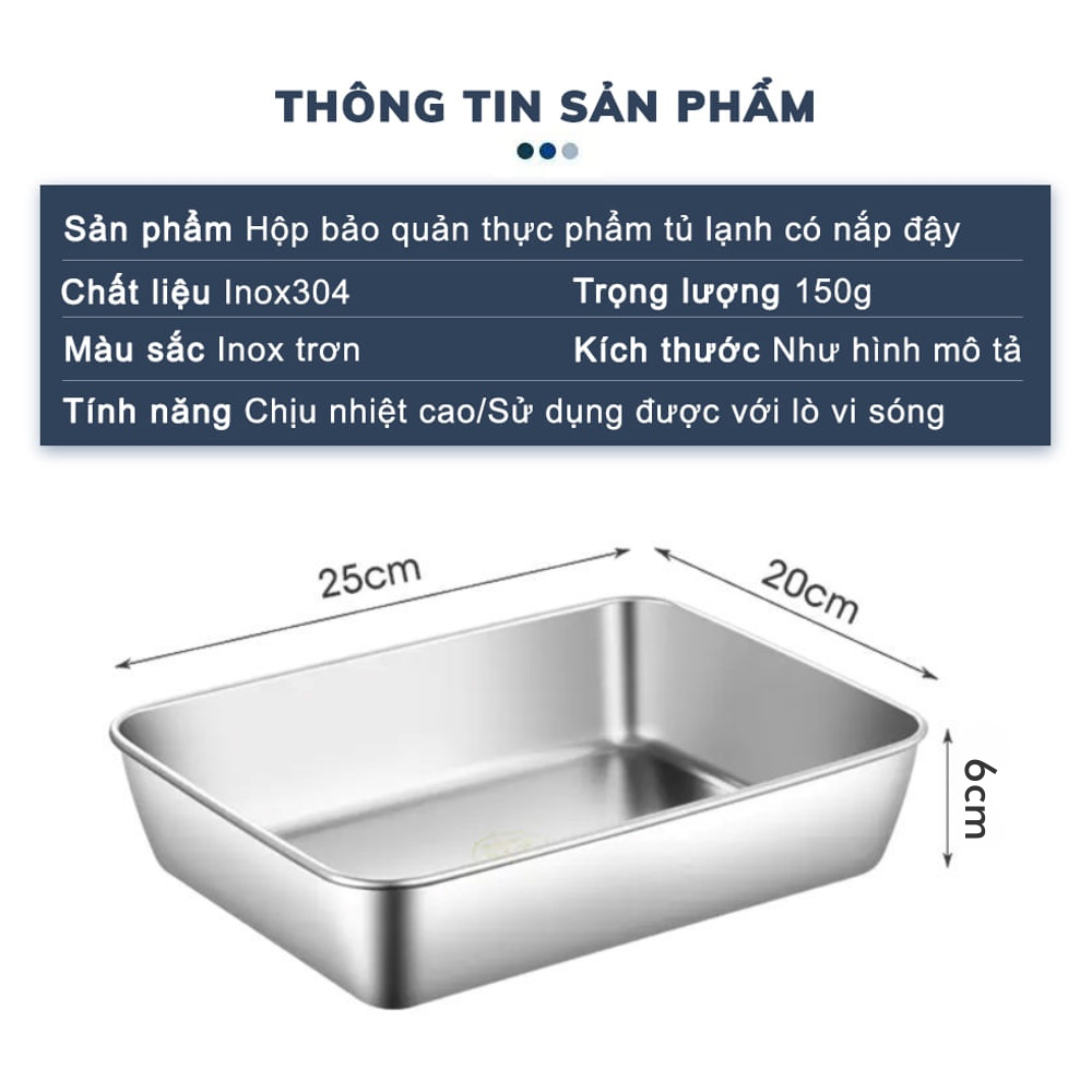 Hộp Đựng Thực Phẩm Inox Melli Chống Rỉ 304 Kèm Nắp Nhựa,  Set 6 Hộp Thực Phẩm Tủ Lạnh Sử Dụng Được Cho Lò Vi Sóng