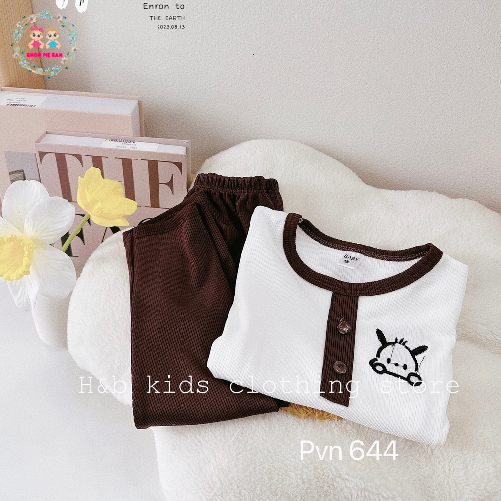 Bộ Thu Đông Bé Gái, Bộ Thu Đông Bé Trai Chất Liệu Tăm Lạnh Loại 1 Mềm Đẹp Cùng Hình Thêu, Kiểu Dáng Dễ Thương