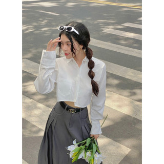 Áo sơ mi LYRA crotop chất chéo tuyết vạt lệch túi 1 bên phong cách trẻ trung, năng động - LWNSM004