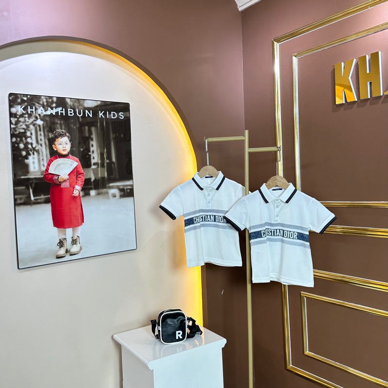 Áo polo có cổ KhanhBun chất poly cá sấu loại đẹp thoáng mát, thấm hút mồ hôi diện đi chơi cho bé size từ 10-40 kí