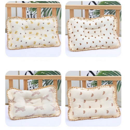 Gối Xô Sơ Sinh  Gối Lõm Chống Méo Đầu Xô Muslin Ruột Bông Tự Nhiên Cho Bé Sơ Sinh Siêu Mềm, Thấm Hút Mồ Hôi Tốt