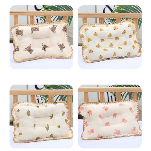 Gối Xô Sơ Sinh  Gối Lõm Chống Méo Đầu Xô Muslin Ruột Bông Tự Nhiên Cho Bé Sơ Sinh Siêu Mềm, Thấm Hút Mồ Hôi Tốt