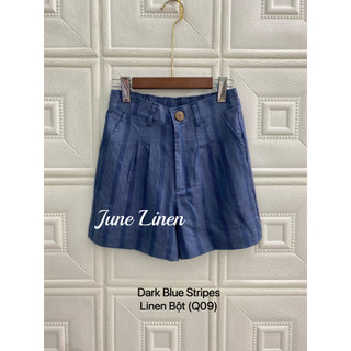 Q09. quần short linen sọc 2 màu.