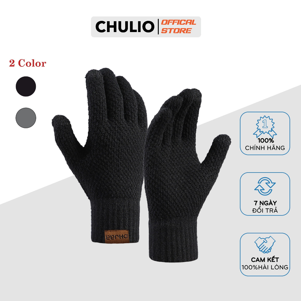 Găng tay len cảm ứng Nam Nữ Chulio, có cảm ứng, giữ ấm tốt, co dãn thoải mái
