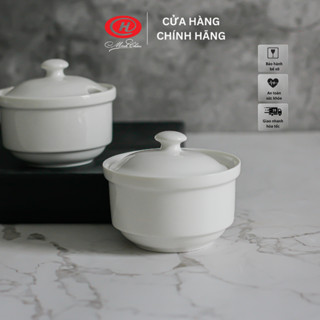 Hũ gia vị sứ Minh Châu HC trắng trơn (Không kèm thìa) - M01