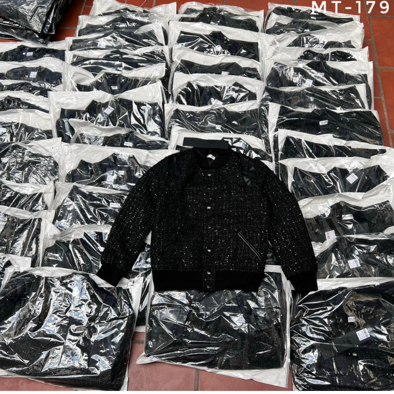 Áo teddy bomber kim tuyến phối viền da cao cấp chống bong chuẩn hàng tàu