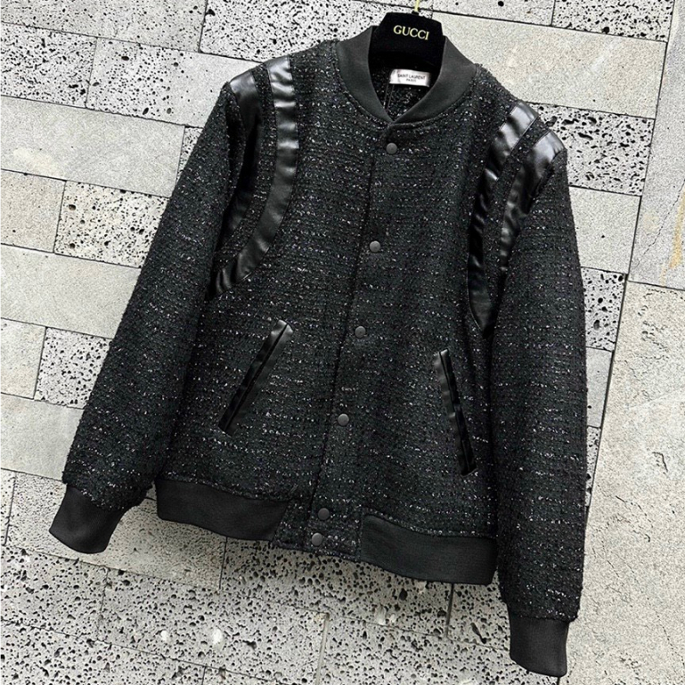 Áo teddy bomber kim tuyến phối viền da cao cấp chống bong chuẩn hàng tàu
