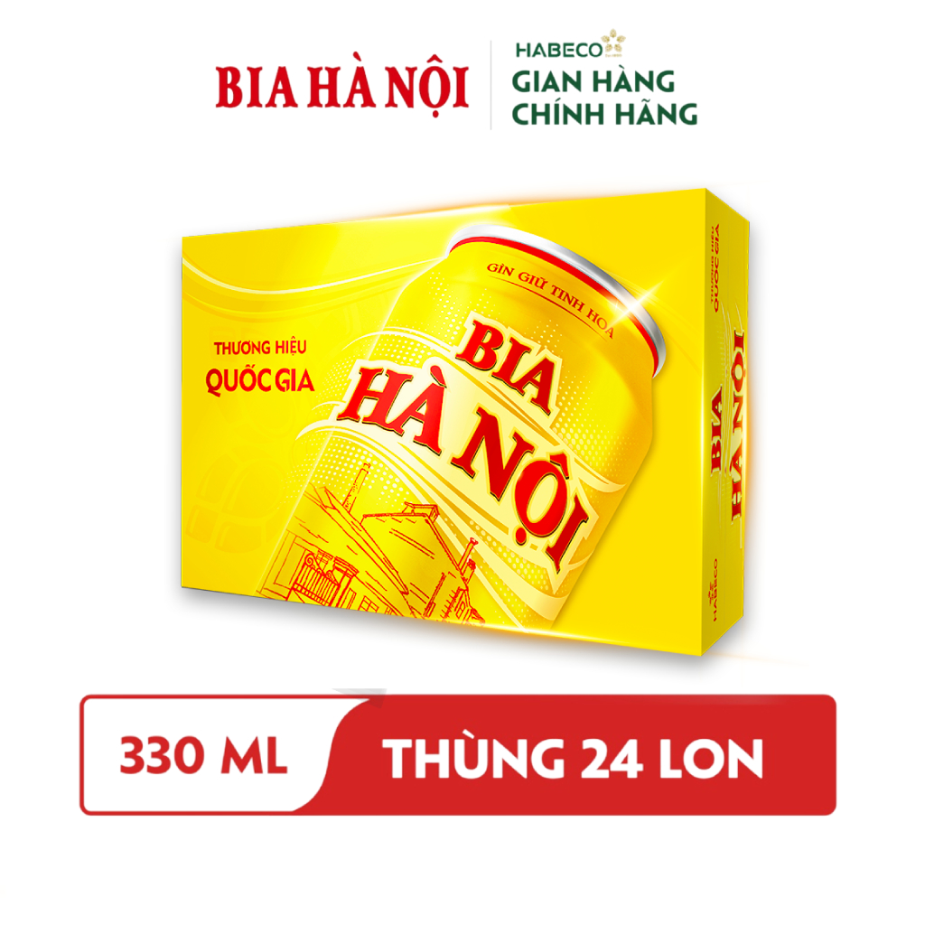 Thùng 24 lon Bia Hà Nội - HABECO