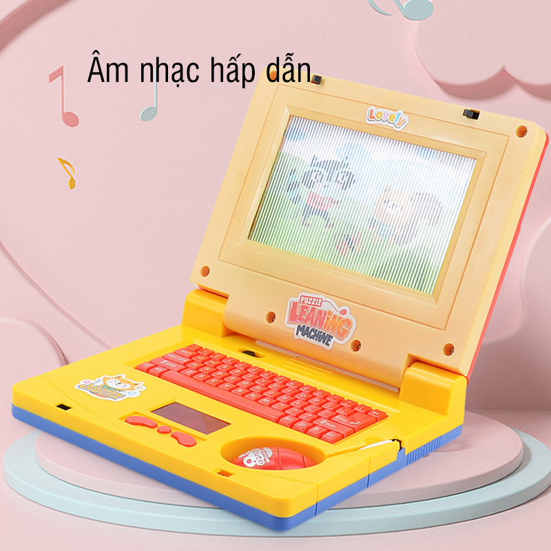 Đồ chơi máy tính laptop cho bé, máy tính bảng có chuột kèm đèn led phát nhạc giúp bé tránh xa điện thoại