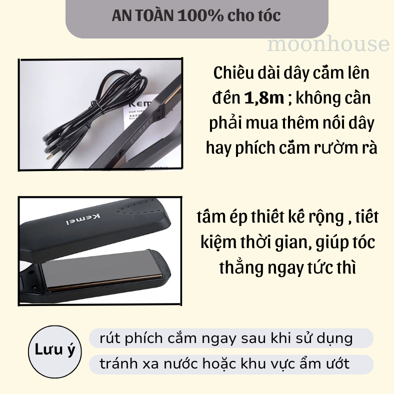 Máy là tóc mini Kemei KM-329 máy ép tóc cao cấp , giá rẻ máy là tóc thẳng nhanh chóng 4 mức nhiệt giúp tóc không hư tổn