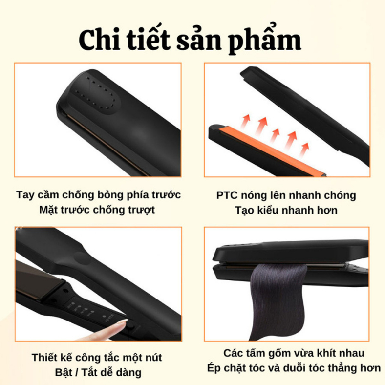Máy là tóc mini Kemei KM-329 máy ép tóc cao cấp , giá rẻ máy là tóc thẳng nhanh chóng 4 mức nhiệt giúp tóc không hư tổn