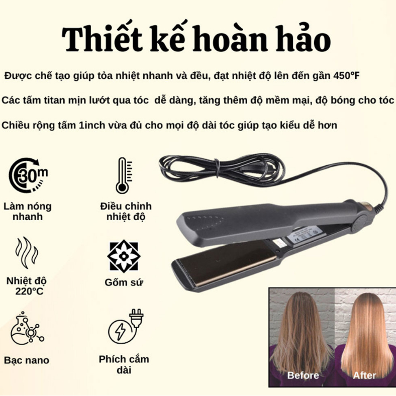 Máy là tóc mini Kemei KM-329 máy ép tóc cao cấp , giá rẻ máy là tóc thẳng nhanh chóng 4 mức nhiệt giúp tóc không hư tổn