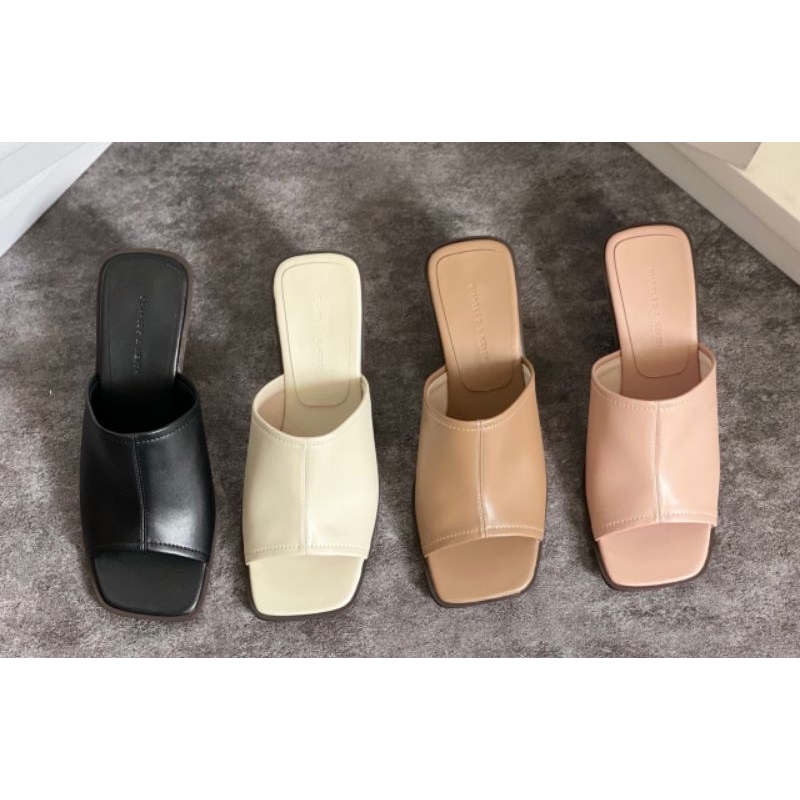 Giày mules đế xuồng hở mũi