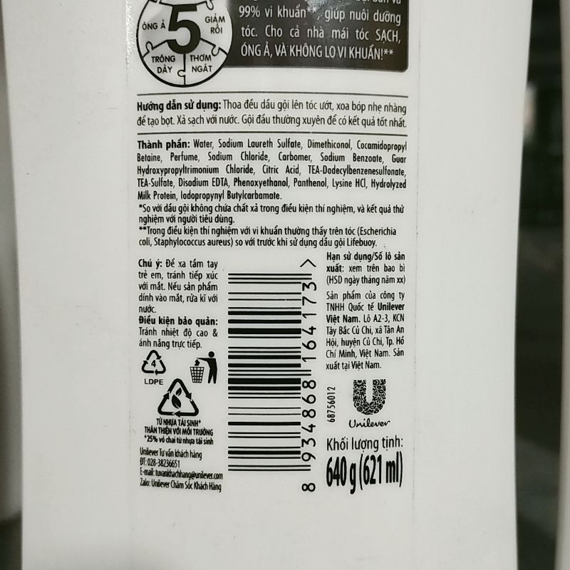 Dầu gội lifebuoy 640 tặng kem đánh răng