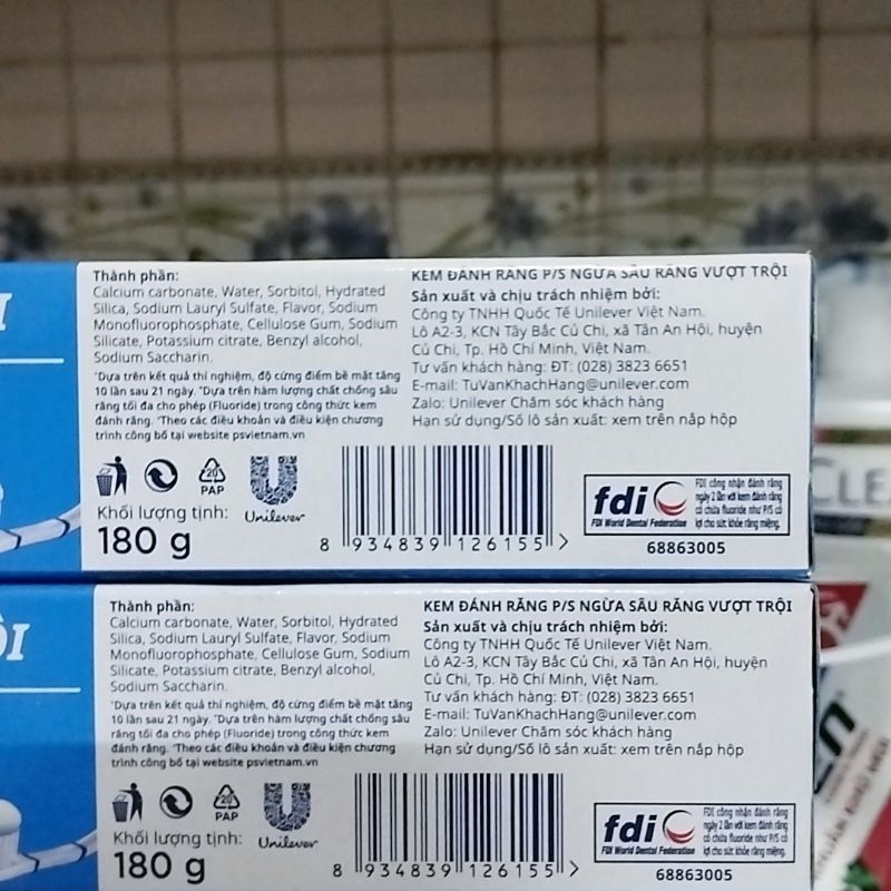 Kem đánh răng PS 180g ngừa sâu răng vượt trội.