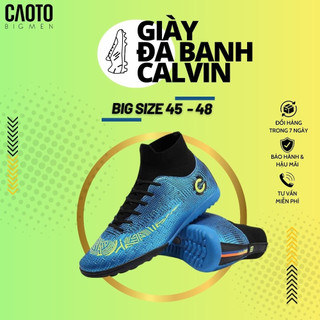 Giày Đá Banh Calvin Màu Xanh Cổ Cao Nam Big Size - Giày Đá Banh Nam Big Size 45 46 47 48