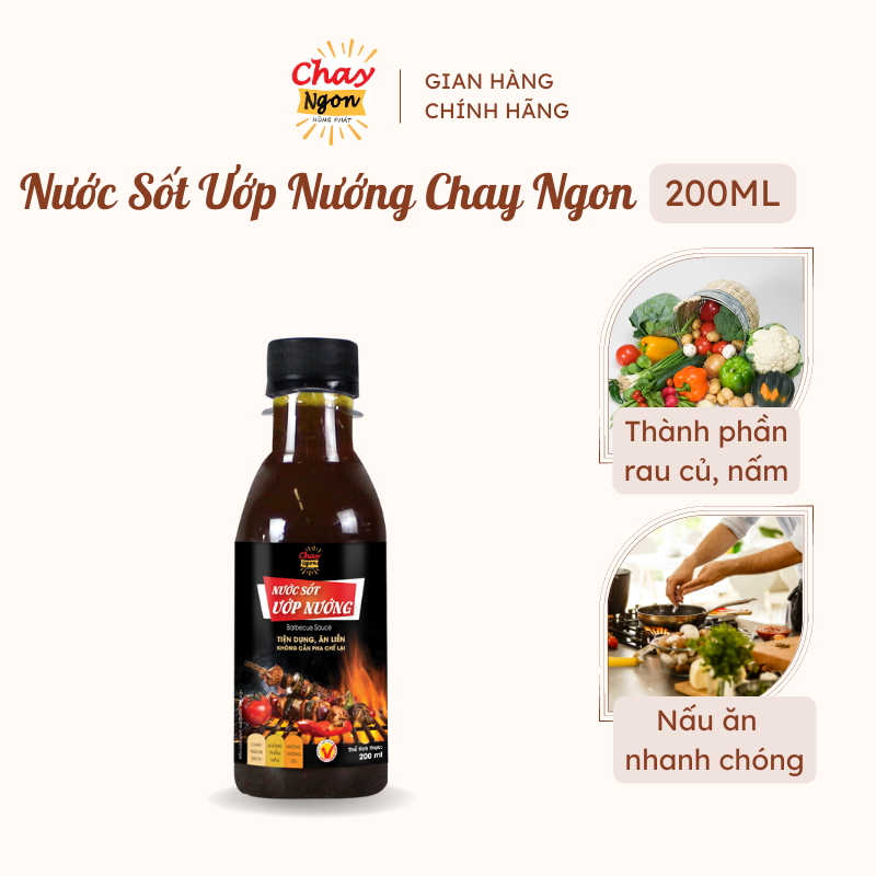 Nước Sốt Ướp Nướng Chay Ngon Tiện Lợi Chai 200ml - Thương Hiệu Hùng Phát