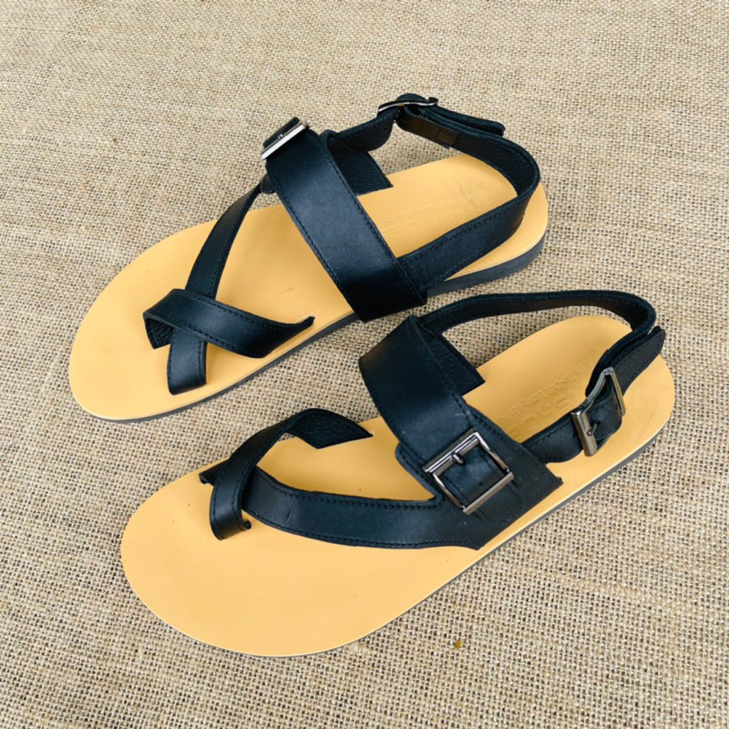 Sandal Unisex, dép quai ngang, dép nam da bò, không thấm nước, êm chân thoải mái Atshoes XDMM02