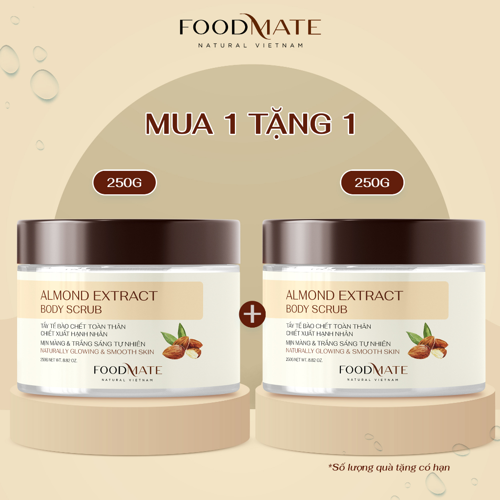 Tẩy Tế Bào Chết Body Hạnh Nhân Foodmate Giảm Viêm, Ngừa Mụn, Chống Oxy Hóa Cho Mọi Làn Da 250G