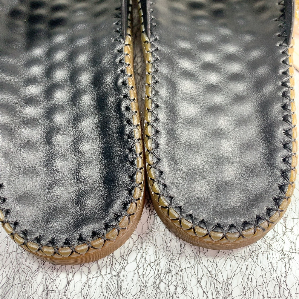 Dép nam quai ngang chữ h da bò thật đế cao su đúc D31