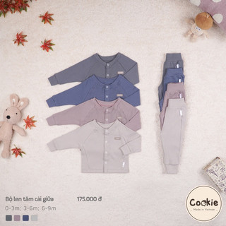 Bộ len tăm cookie sơ sinh cài giữa co240823