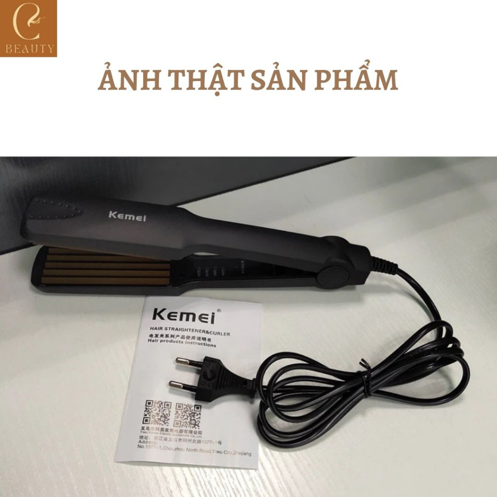 Máy bấm phồng chân tóc Kemei KM-322, máy dập phồng chân tóc chính hãng, máy dập xù giúp tóc phồng tự nhiên giữ nếp lâu