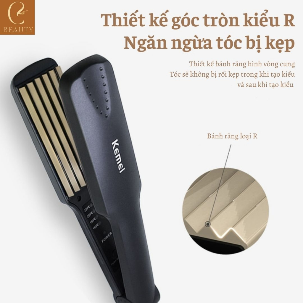 Máy bấm phồng chân tóc Kemei KM-322, máy dập phồng chân tóc chính hãng, máy dập xù giúp tóc phồng tự nhiên giữ nếp lâu