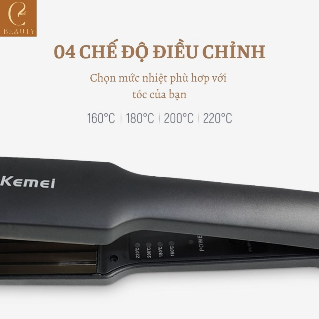 Máy bấm phồng chân tóc Kemei KM-322, máy dập phồng chân tóc chính hãng, máy dập xù giúp tóc phồng tự nhiên giữ nếp lâu