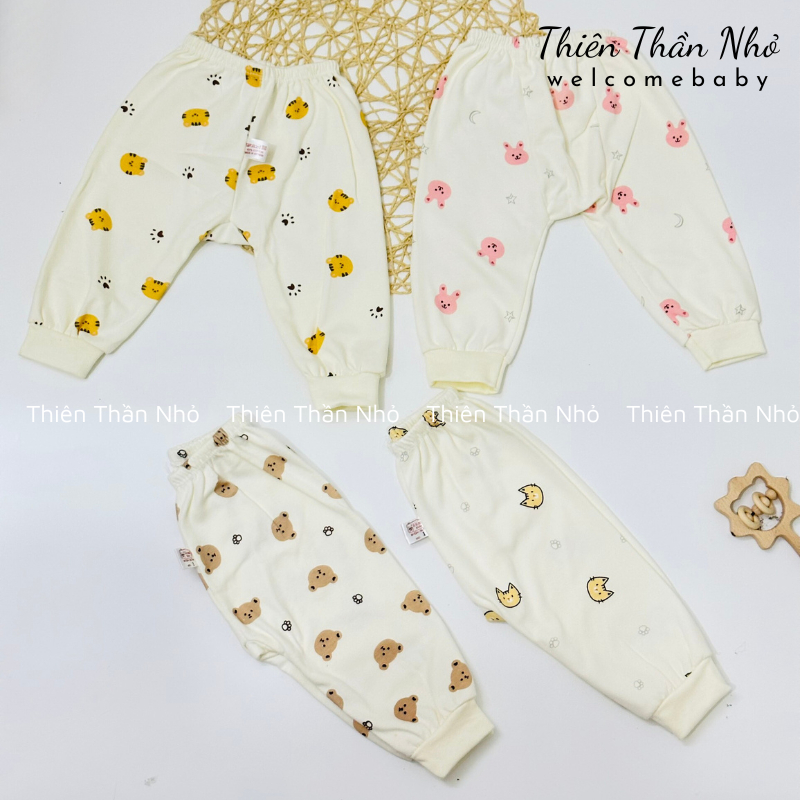 Quần Dài Sơ Sinh Chất nỉ - Quần Chục Cho Bé Trai, Bé Gái Sơ Sinh Thu Đông