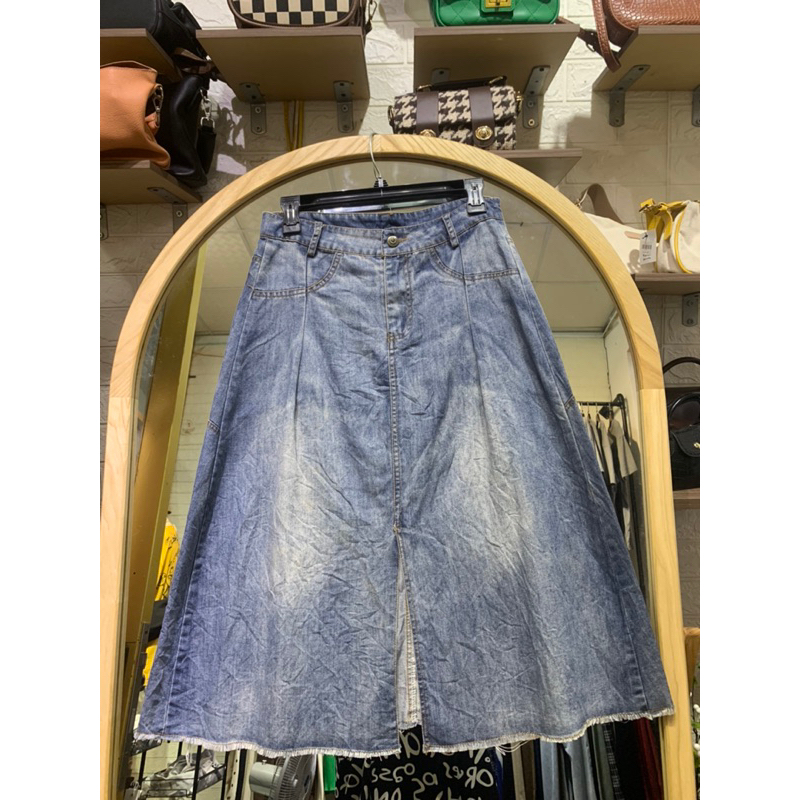Chân váy jean dài 2hand