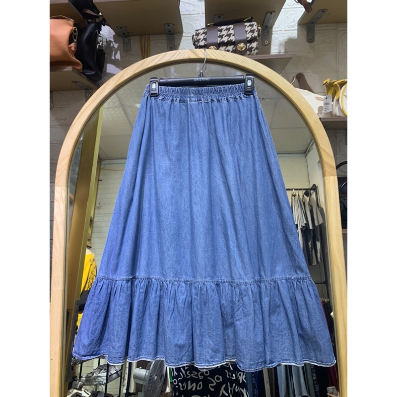 Chân váy jean dài 2hand