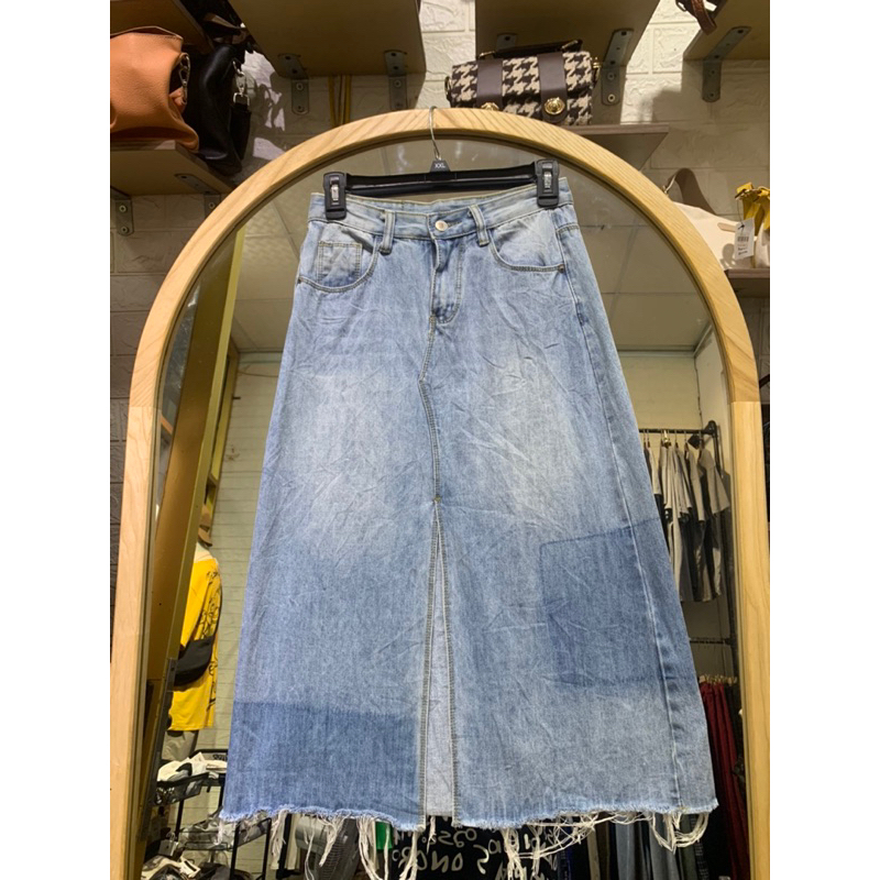 Chân váy jean dài 2hand
