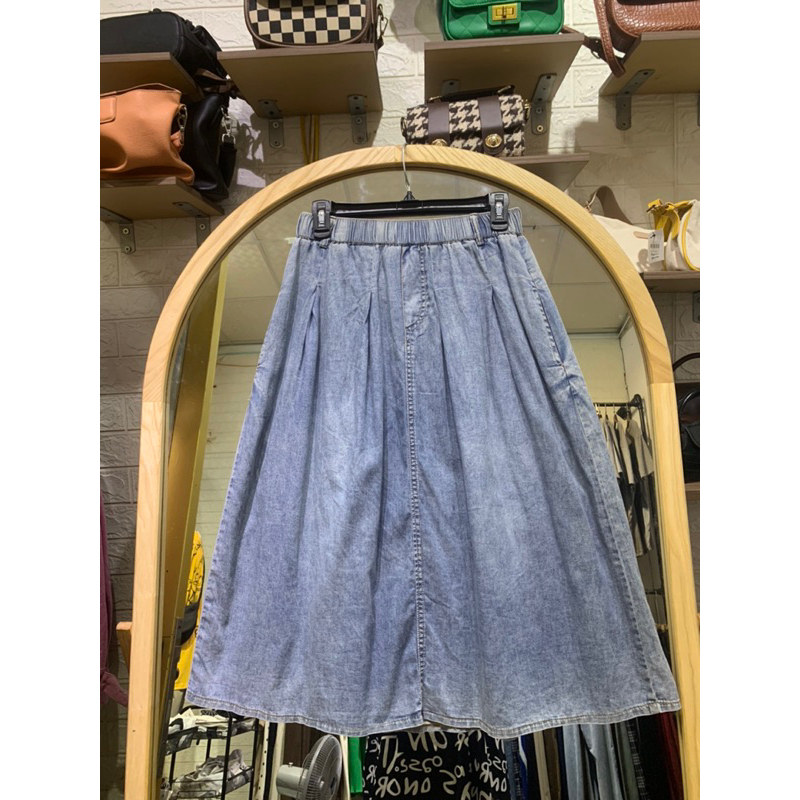 Chân váy jean dài 2hand