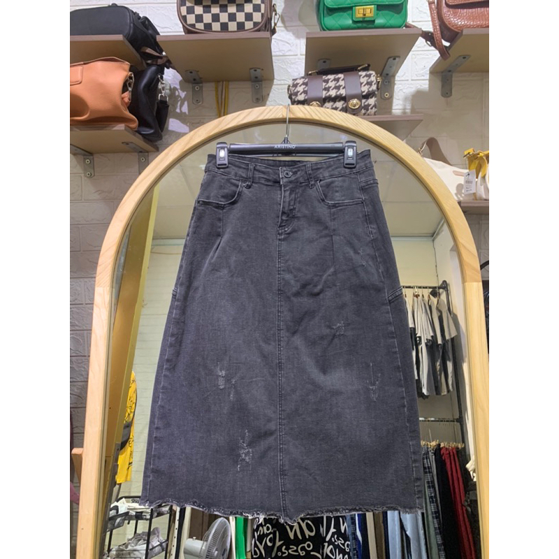 Chân váy jean dài 2hand