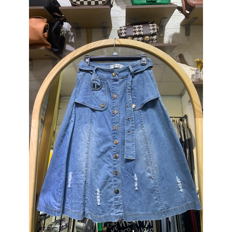 Chân váy jean dài 2hand
