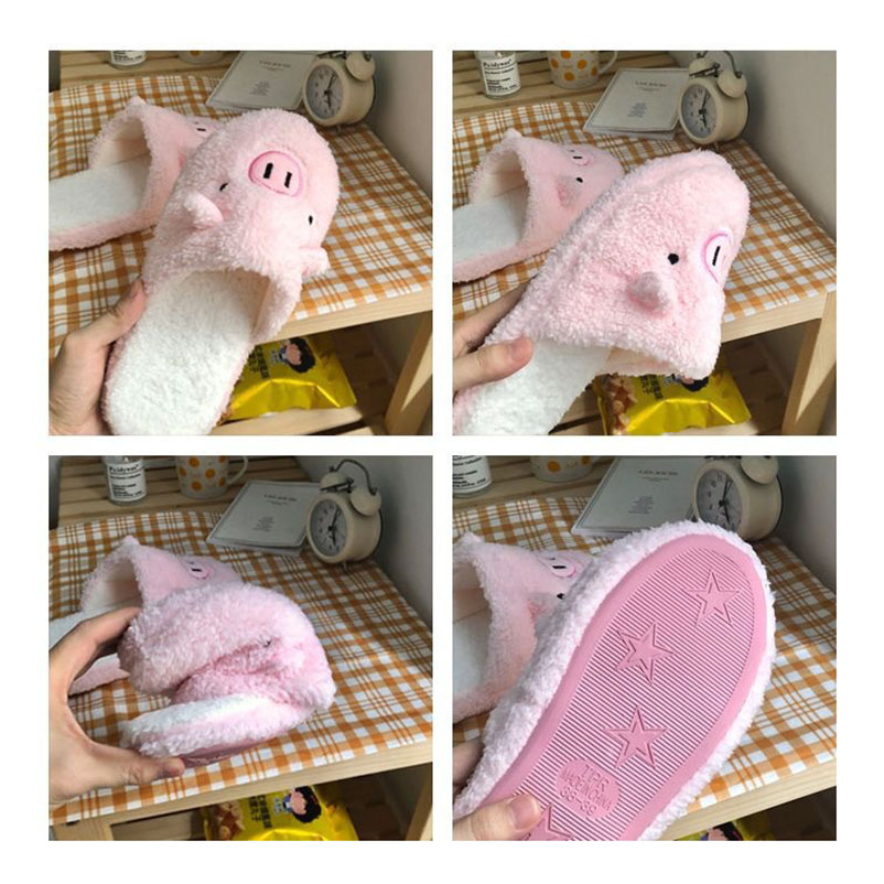 Dép Mang Trong Nhà Họa Tiết Hình Thú Ngộ Nghĩnh Đáng Yêu, Dép Bông Nữ Quai Ngang Mềm Mại Giúp Giữ Ấm Cho Đôi Chân.