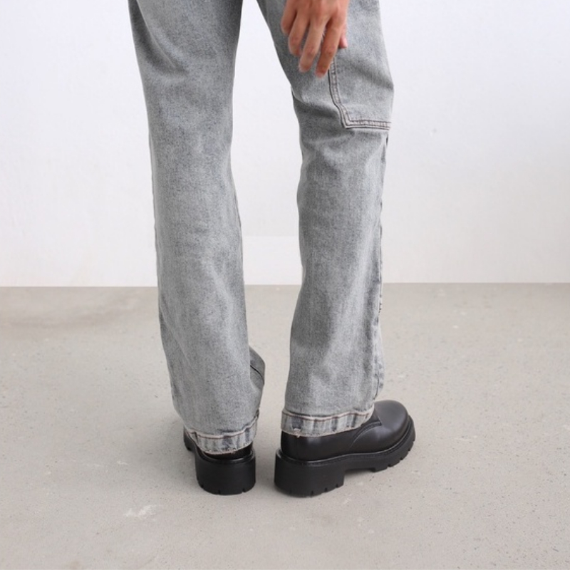 Giày đốc nam ASHE form chunky derby, làm từ da bò, tăng chiều cao 5cm