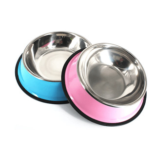Hanpet.GV- Bát inox Màu bát ăn chó mèo tròn đơn bằng inox