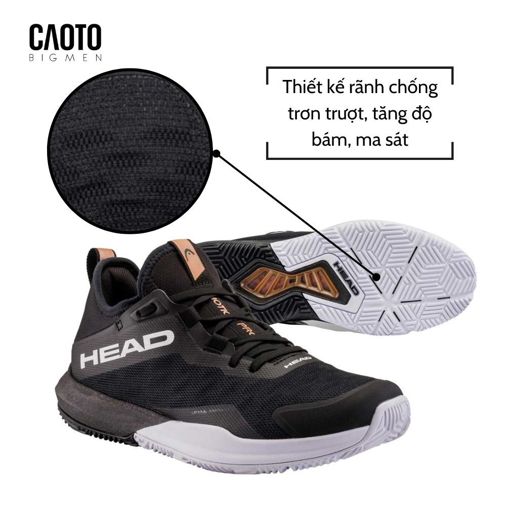 Giày Tennis Thể Thao Head Motion Pro Màu Đen Big Size - Giày Tennis Thể Thao Nam Big Size 45 46 47 48