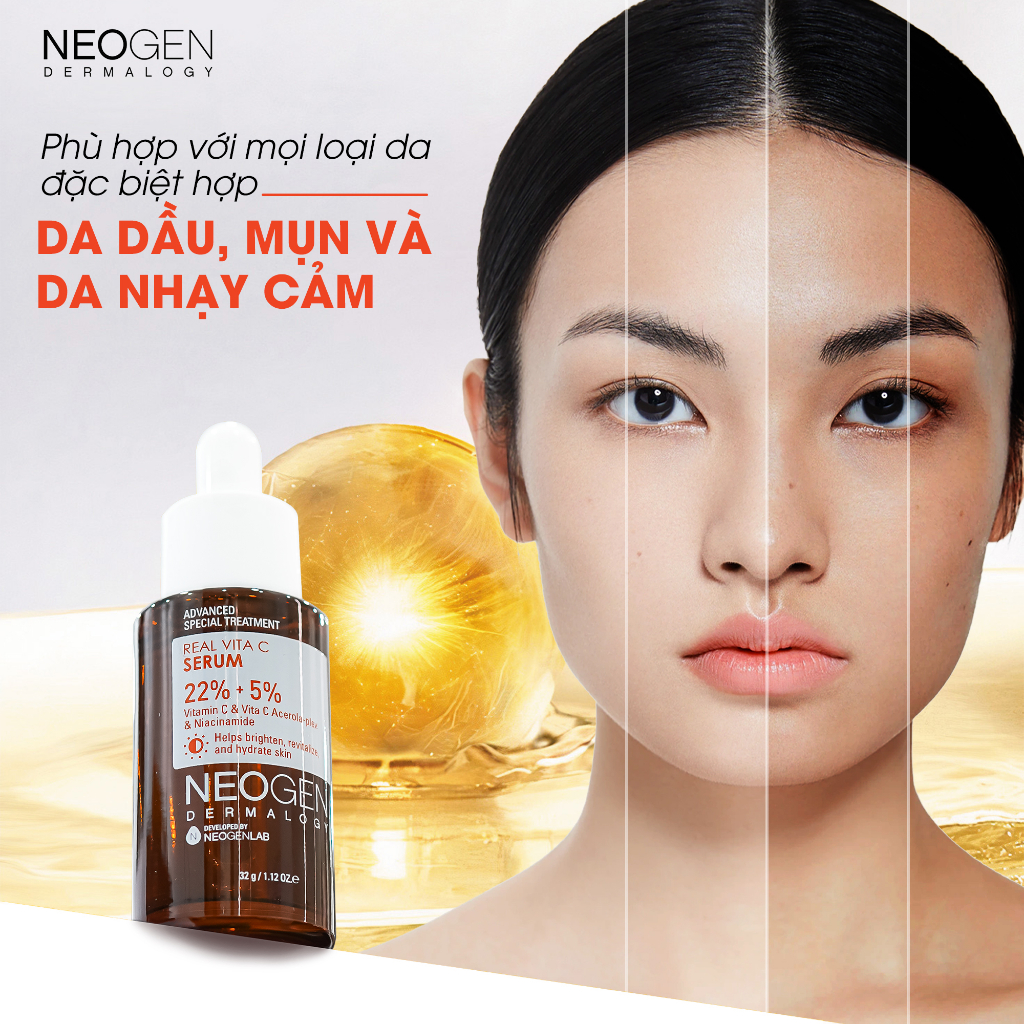 Siêu Tinh Chất Mờ Thâm Dưỡng Trắng Vitamin C SAP 22% Neogen Dermalogy Real Vita C Serum 32ml