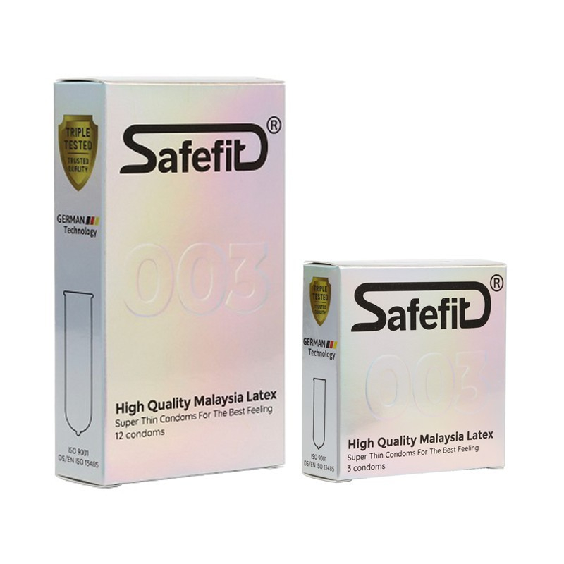 Bao cao su safefit siêu mỏng 0.03, mỏng thứ 3 thế giới- hương bưởi hộp 12 chiếc