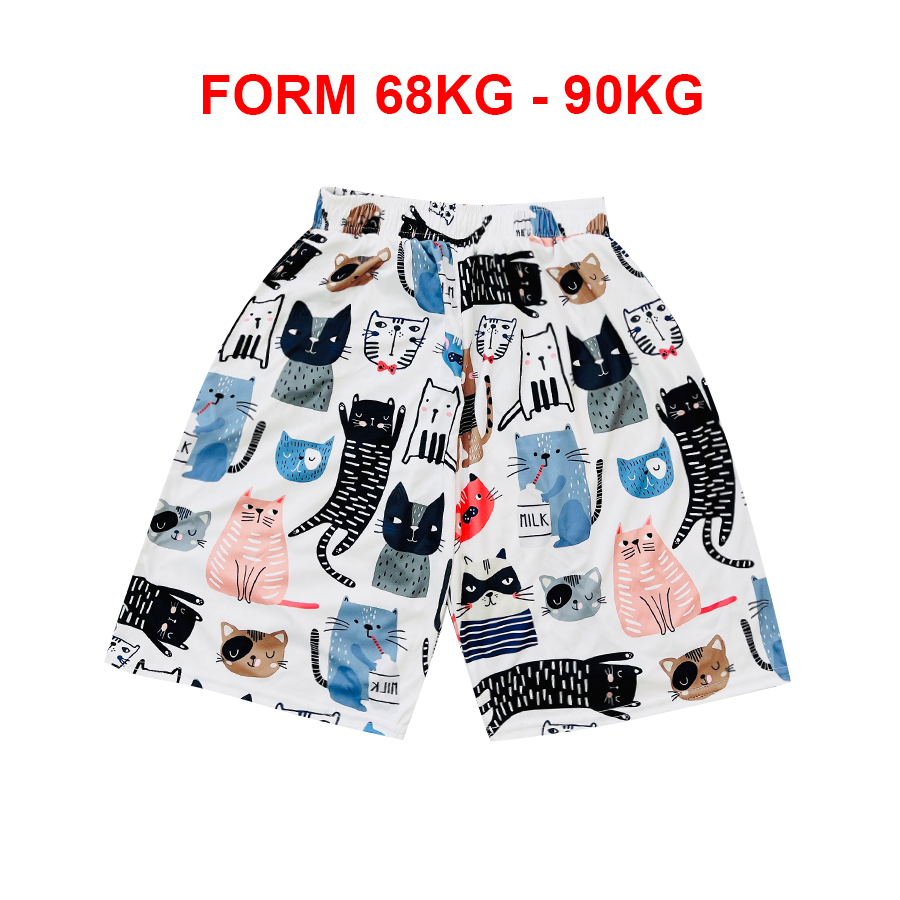 Quần đùi hoạt hình nhiều mẫu size to 65kg đến 90kg, quần short unisex phom rộng