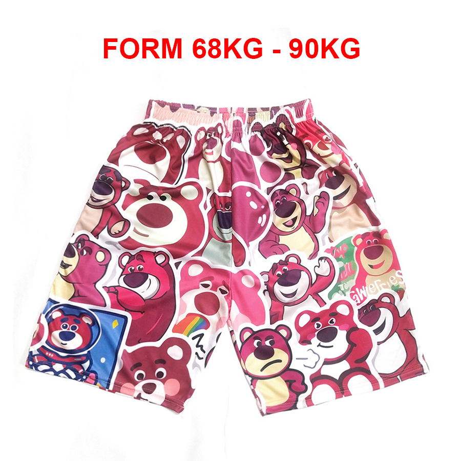 Quần đùi hoạt hình nhiều mẫu size to 65kg đến 90kg, quần short unisex phom rộng