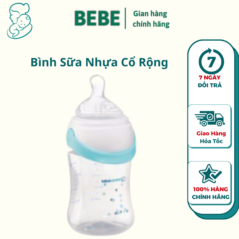 Bình sữa nhựa cổ rộng Bebe easyclip Pre 150ml
