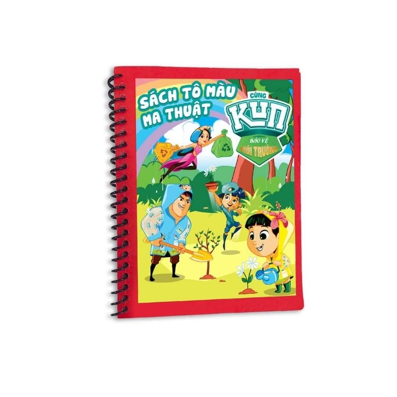 Combo bộ sách bút ma thuật và hộp sáp 12 màu Kun