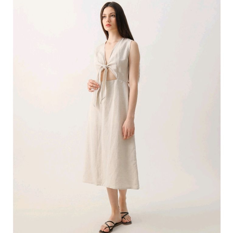 Đầm Julia cột nơ ngực chất vải linen rayon Anam quyến rũ cá tính