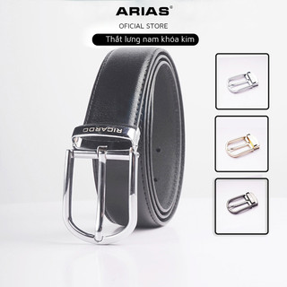 Thắt lưng nam khóa kim da bò thời trang cao cấp, Dây lưng nam khóa kim da bò trơn tặng đục lỗ - T205