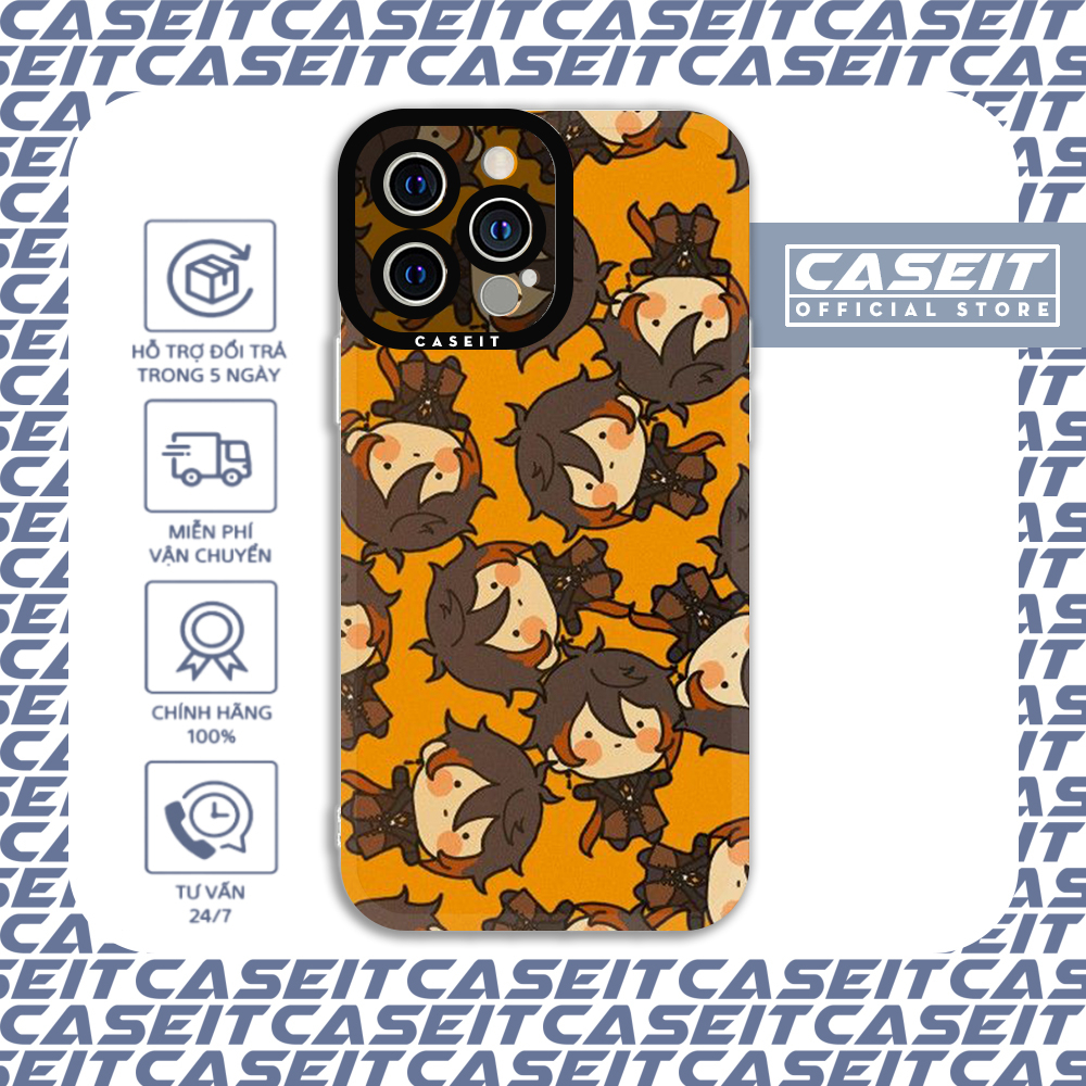 Ốp lưng iphone cạnh vuông Caseit Genshin Impact Zhongli chibi aesthetic 8/8plus/x/xs/11/12/13/14/pro/max/plus/promax