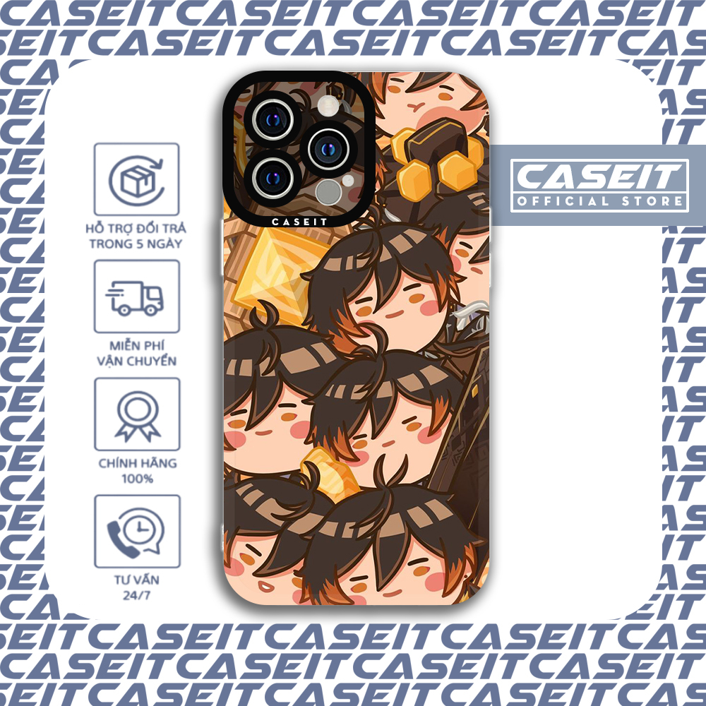 Ốp lưng iphone cạnh vuông Caseit Genshin Impact Zhongli chibi aesthetic 8/8plus/x/xs/11/12/13/14/pro/max/plus/promax